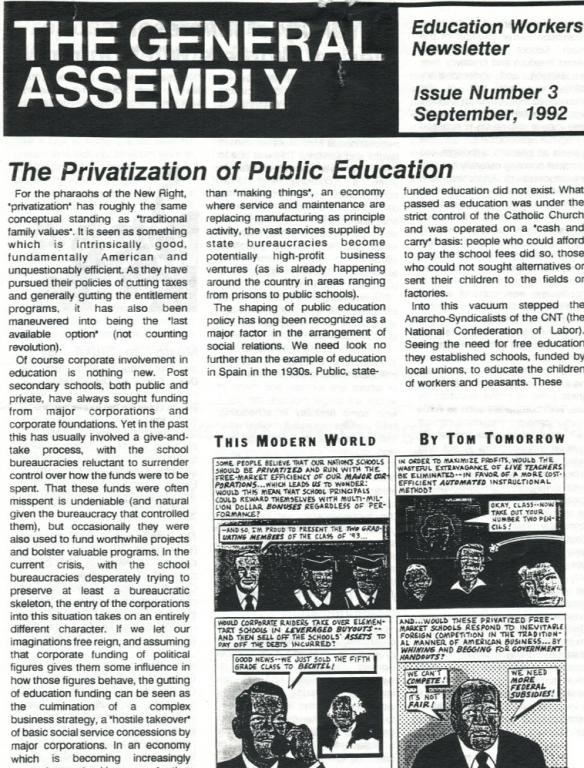 The General Assembly Education Workers Newsletter, 3 September